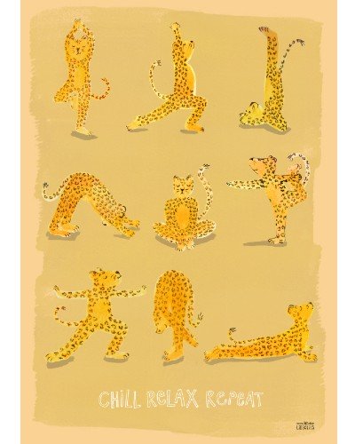 Illustratie Poster Yoga Panter